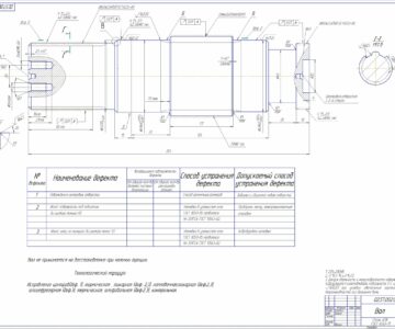 Чертеж Проектирование технологического процесса восстановления вала