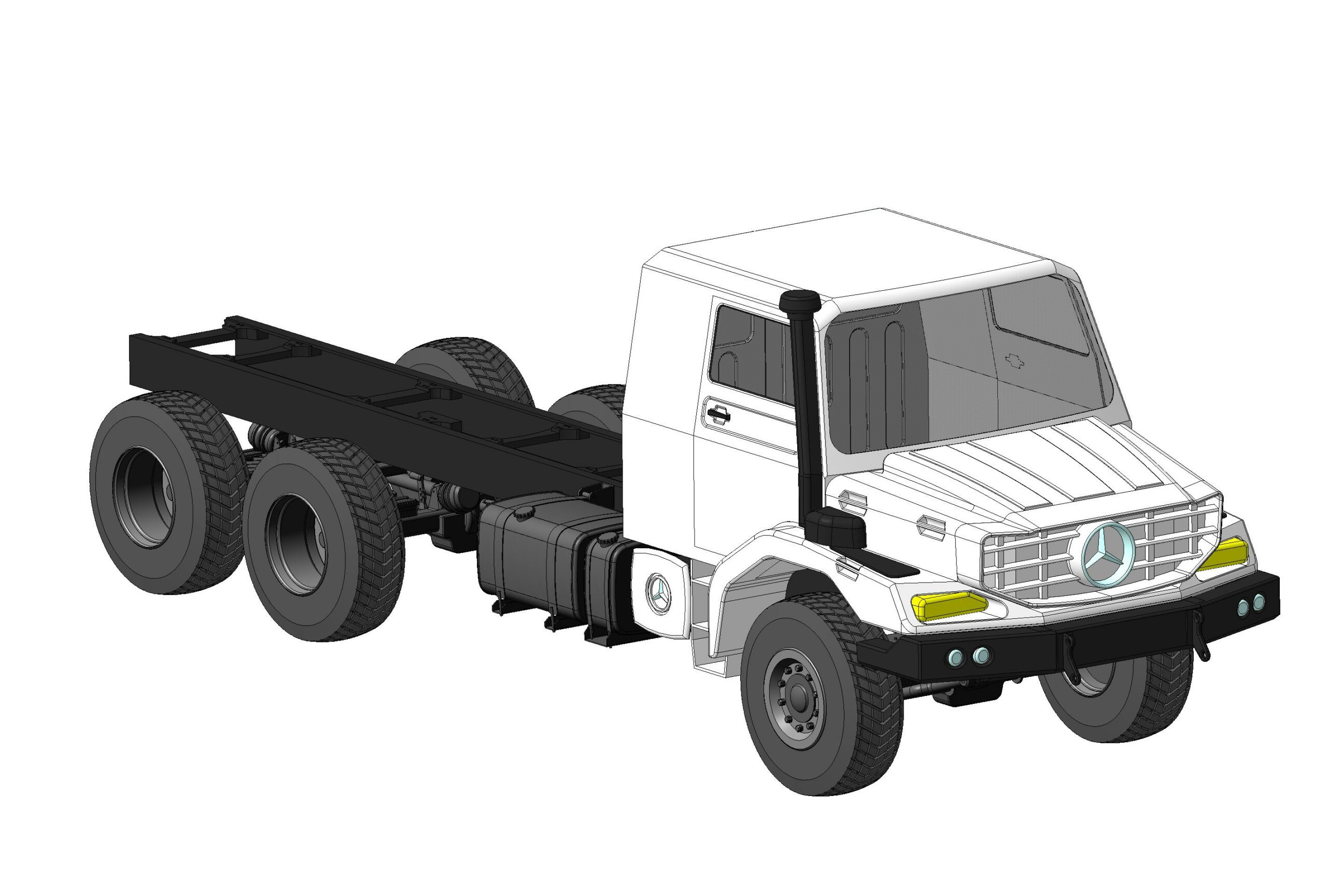 3D модель Шасси Mercedes Benz Zetros 6x6