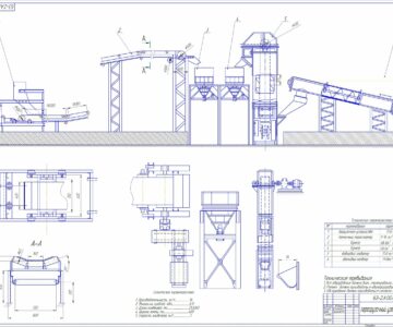 Чертеж Перегрузочный узел бетоносмесительного завода