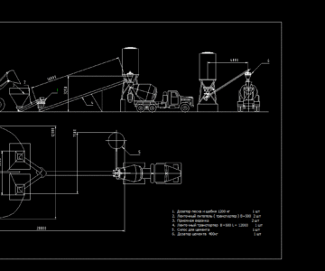 Чертеж Схема загрузки автобетоносмесителя сухой смесью