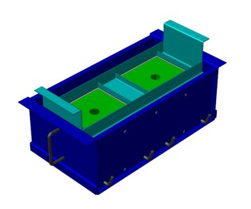 3D модель Опалубка для изготовления блоков непосредственно на стене без подстилающего раствора.