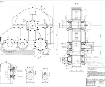 Чертеж Приводной редуктор буровой лебедки У2-5-5