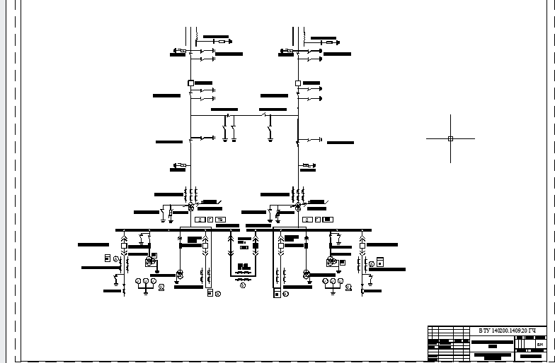Чертеж Электрические части станции и подстанций. 15 вариант