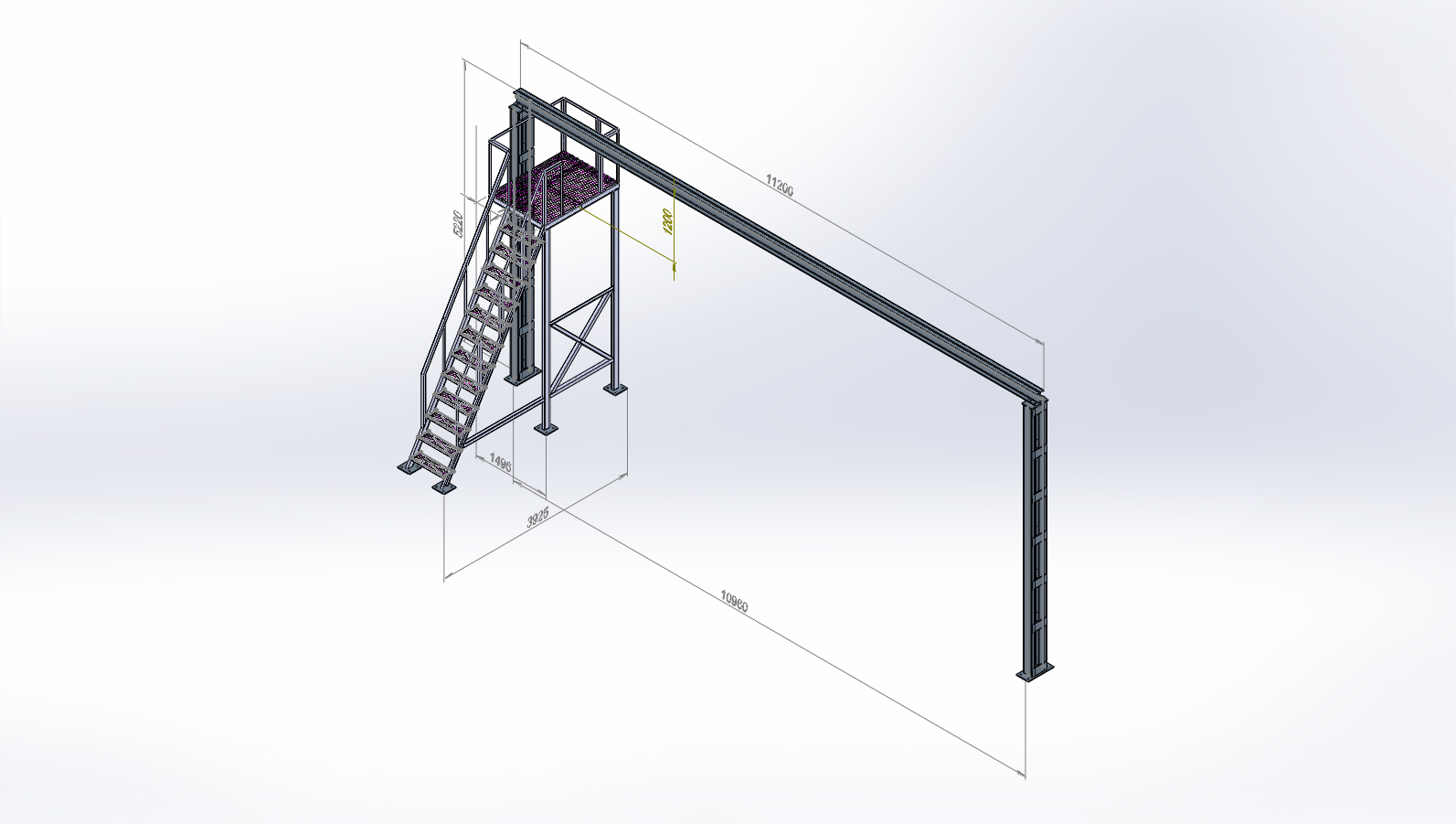 3D модель Балка крановая H-5200 L-11220 1.5т.