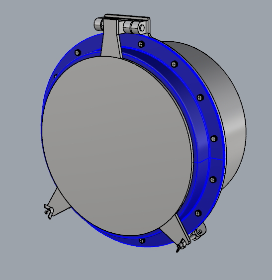 3D модель Иллюминатор судовой круглый глухой ДУ 400 мм со штормовой крышкой