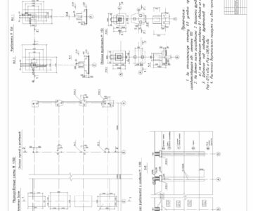 Чертеж Свайные фундаменты, столбчатые фундаменты мелкого заложения