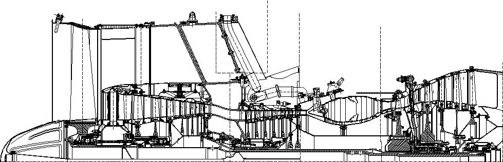 Чертеж Чертеж турбореактивного авиадвигателя Д-36