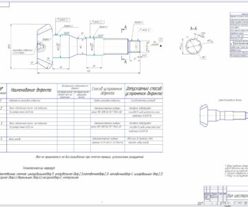 Чертеж Проектирование технологического процесса восстановления вала-шестерни ведущей 130-2402017 привода передачи заднего моста автомобиля ЗИЛ -130