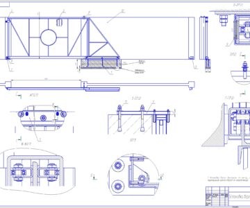Чертеж Установка откатных ворот