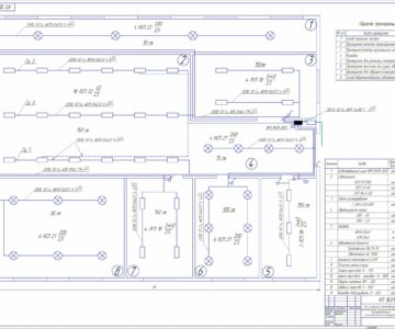 Чертеж Проектирование електроосвещения цеха по ремонту электродвигателей, трансформаторов и пускорегулирующей апаратуры