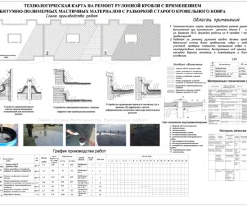 Чертеж Технологическая карта на выполнение ремонта кровли с разбором старого ковра