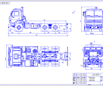 Чертеж Чертеж шасси Камаз-53205