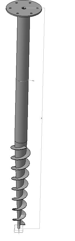 3D модель Винтовая свая. BAU. FM24. 76x(3,5)x1500.