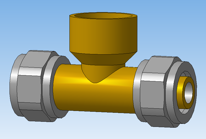 3D модель Тройник Ду 15 (1/2")