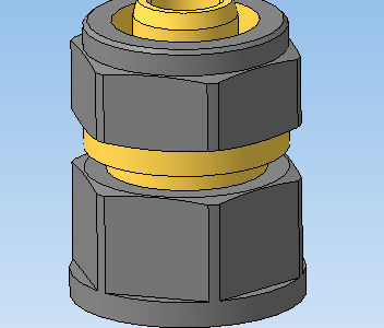 3D модель Муфта под металопластиковую трубу Ду-15 (1/2")