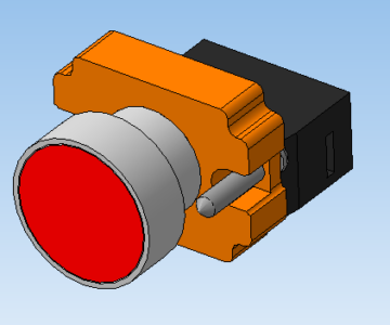 3D модель Кнопка XB2-BA красная