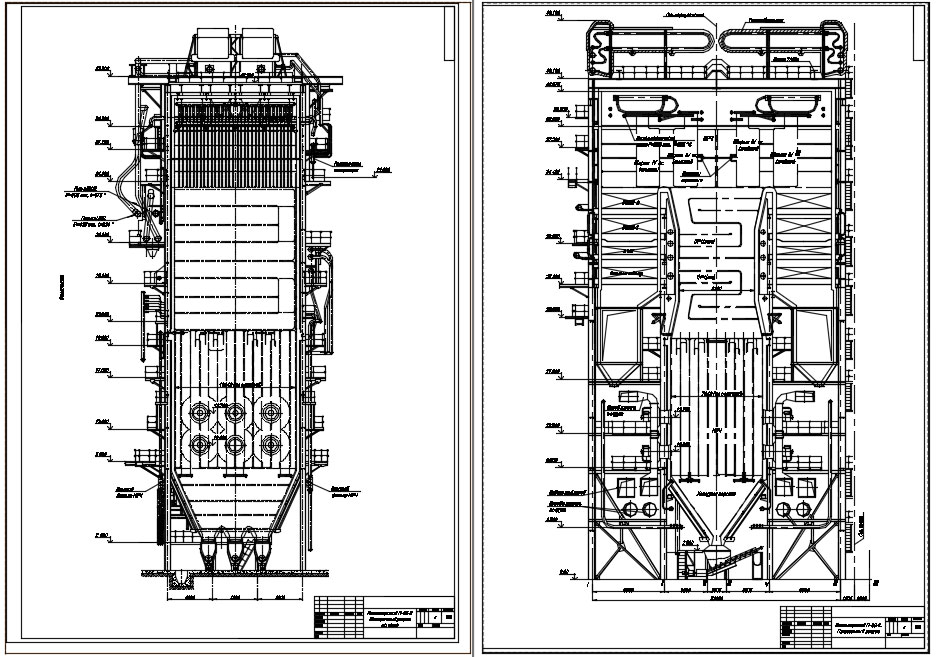Чертеж Чертежи котлоагрегата ПК-39