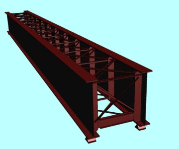 3D модель Стальное цельноперевозимое пролётное строение L=23.0м, 3D