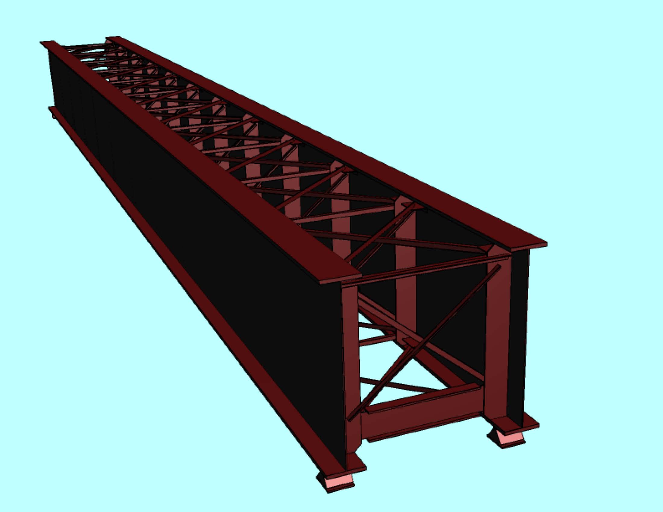 3D модель Стальное цельноперевозимое пролётное строение L=23.0м, 3D