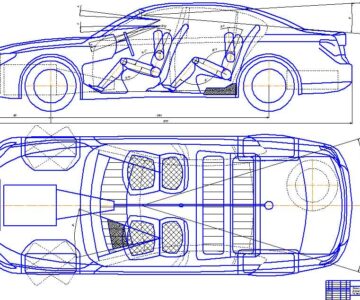 Чертеж эргономика автомобиля, чертеж