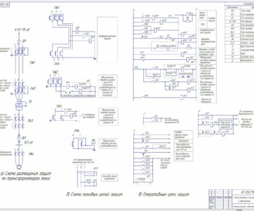 Чертеж Релейная защита и автоматика ПС 110/10/10 кВ