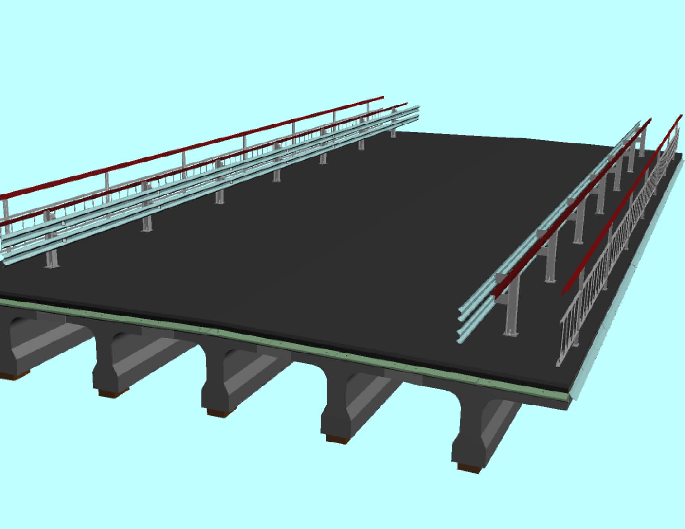 3D модель Пролётное строение L=21,0 м автодорожного моста, 3D