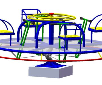 3D модель Детская карусель с приводом, 3D