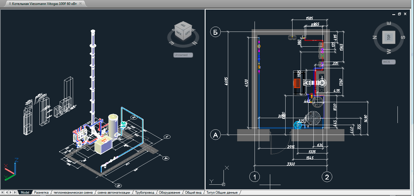 3D модель Котельная установка Viessmann Vitogas 100F 60 кВт