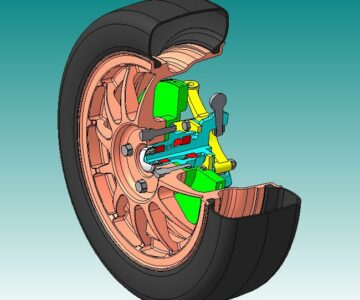 3D модель Колесо ступица ВАЗ с переходной пластиной под вентилируемые диски