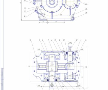 Чертеж Проектирование привода ленточного конвейера с одноступенчатым редуктором и гибкой передачей (u=17.1)