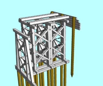 3D модель Береговая опора временного моста, 3D