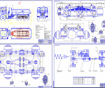 Чертеж Автомобиль-самосвал 6х6 полной массой 45 тонн с разработкой подвески