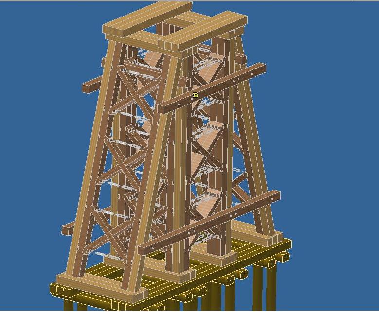 3D модель Русловая опора временного моста, 3D