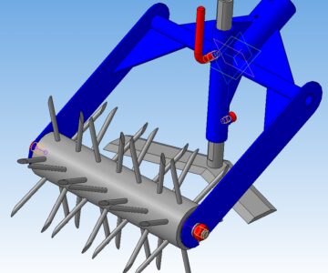 3D модель Культиватор ручной шипованый с ножом