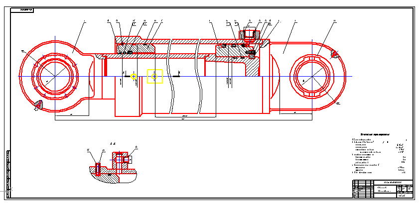 Чертеж Участок сборки гидроцилиндра автокрана КС-3578