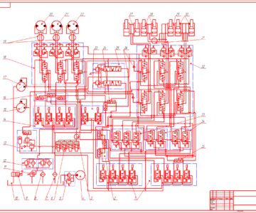 Чертеж гидросистема экскаватора ЭО-5123