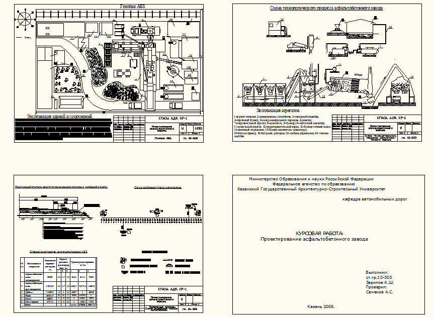 Чертеж Проектирование асфальтобетонного завода