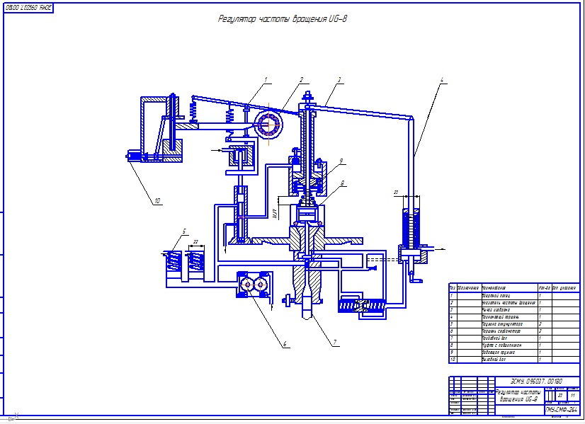 Чертеж Регулятор частоты вращения UG-8