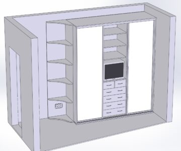 3D модель Шкаф-купе 2600 х 2500 х 700 мм