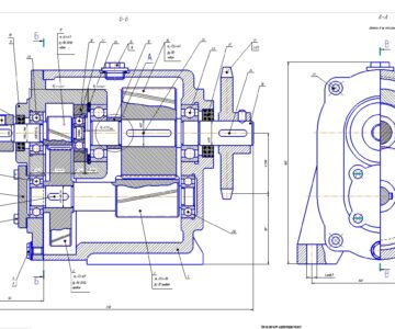 Чертеж Редуктор двухступенчатый цилиндрический соосный «Нормирование точности»