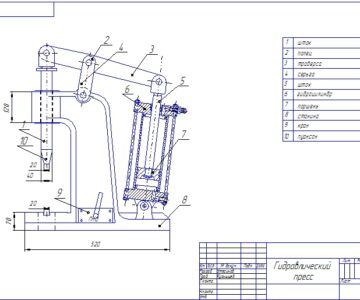 Чертеж Проектирование и расчет объемных гидропривода и гидравлического пресса