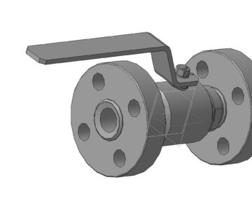 Чертеж Шаровый кран с фланцевым соединением