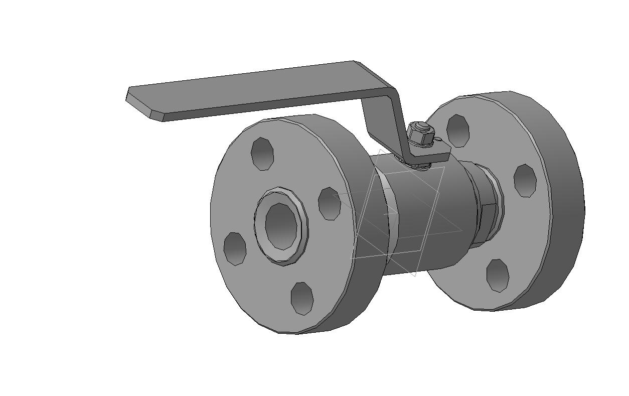 Чертеж Шаровый кран с фланцевым соединением