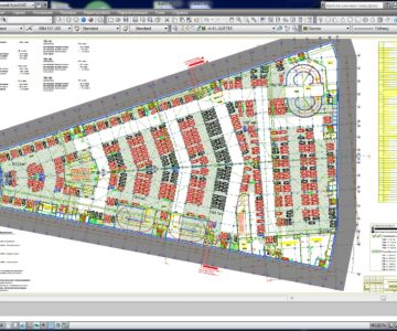 Чертеж Подземный этаж торгового центра для стоянки автомобилей