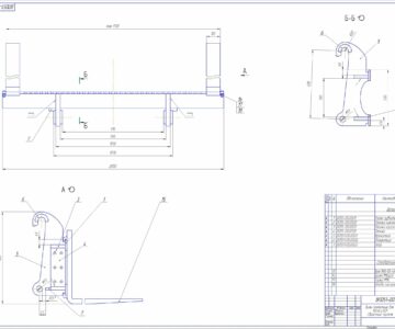 Чертеж Вилы паллетные Volvo L60F