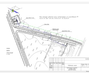 Чертеж Рабочий проект. Кабельная линия.
