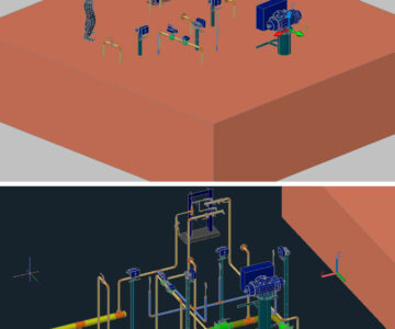 3D модель Крановый узел магистрального газопровода