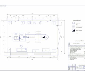 Чертеж План участка технического обслуживания и диагностирования
