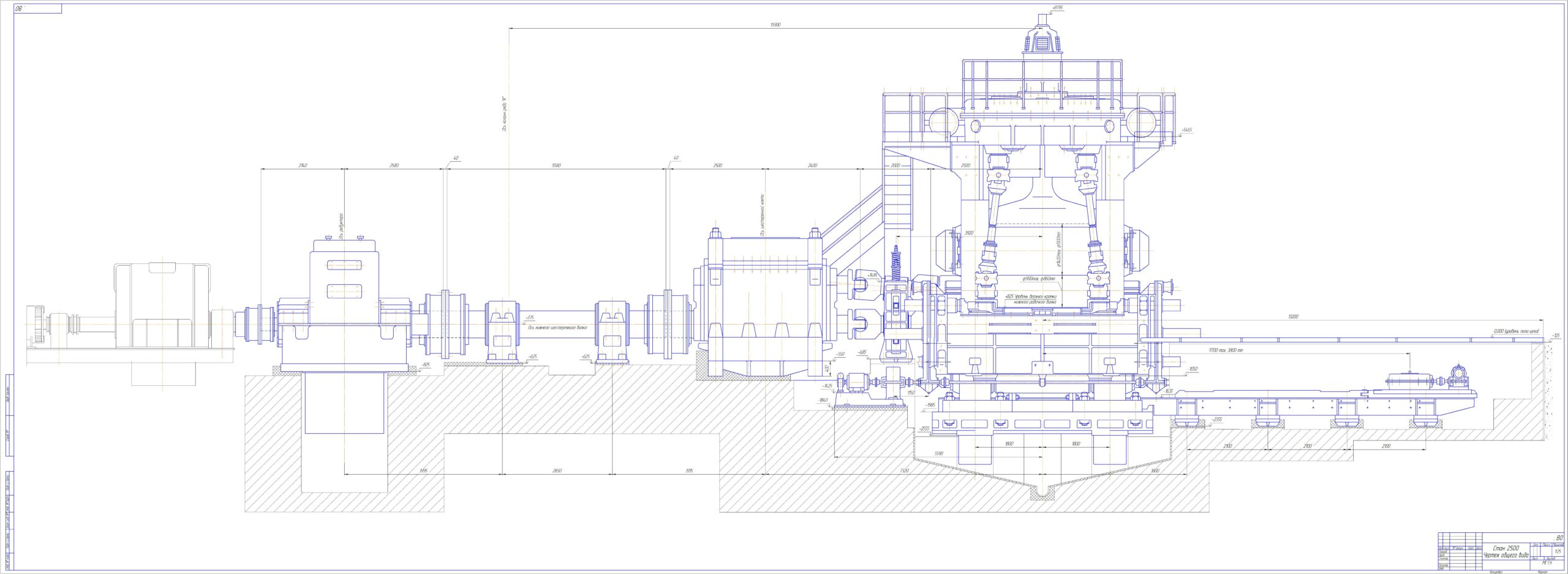 Чертеж Повышение надежности прокатного стана 2500 горячей прокатки