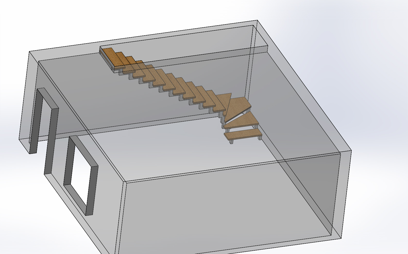 3D модель Лестница забежная